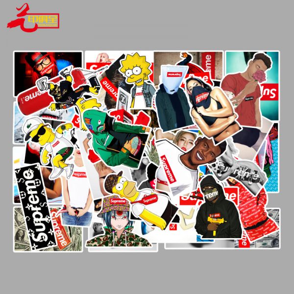 Graffiti stickers 50 non repeating tide brand skateboard stickers waterproof luggage stickers wholesale