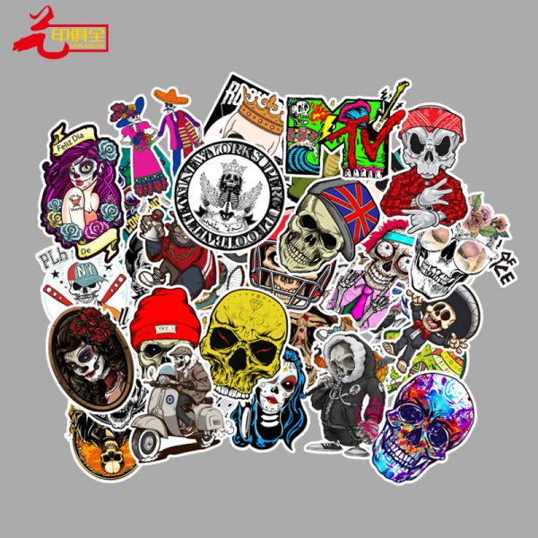 100 pieces of skull themed decorative graffiti stickers auto refrigerator dead flying skateboard stickers wholesale order