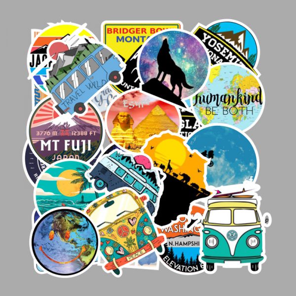 100 outdoor landscape graffiti stickers luggage car skateboard stickers waterproof wholesale order