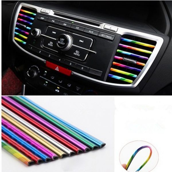 Automobile air outlet bright strip U-shaped decorative bright strip clamp strip automobile air outlet decorative strip set of 10 pieces