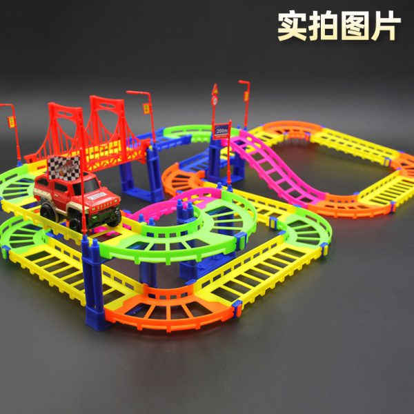 Factory price direct selling multi-layer electric railcar small train track toy night market stall boy baby toy car