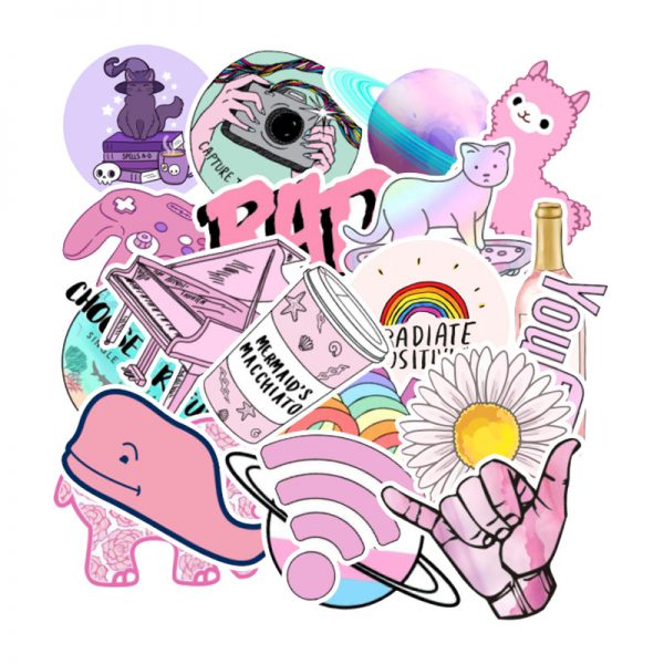 103 Girl Pink graffiti stickers skateboard refrigerator notebook hand tent stickers waterproof wholesale customized