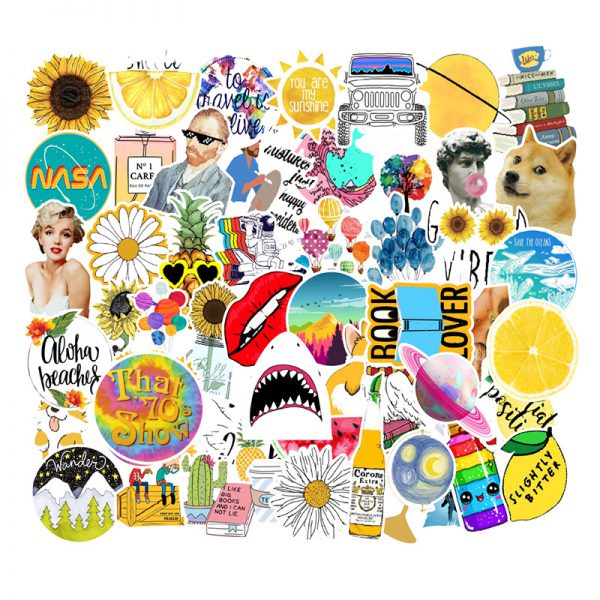 53 fresh summer graffiti stickers Trolley Case automobile computer refrigerator waterproof stickers wholesale customized