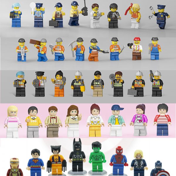 Cross border multi style compatible LEGO Lilliputian couple police project my world revenge alliance building block Express