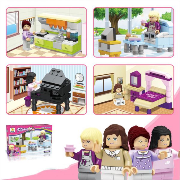 Cross border hot selling xingle girl series indoor scene building block children’s puzzle assembly compatible with LEGO small particles