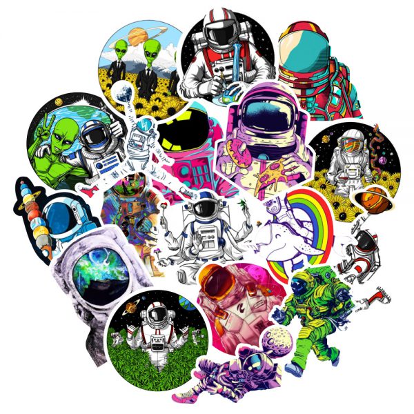 50 astronaut graffiti stickers automobile mobile phone computer notebook stickers waterproof wholesale customized