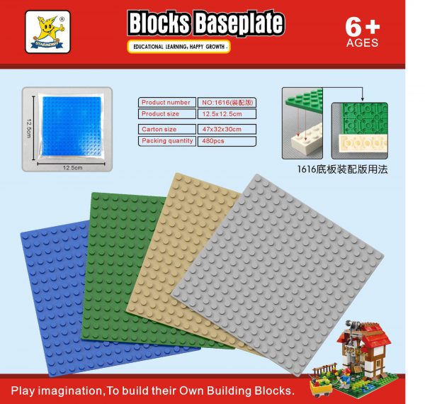 Compatible with LEGO small particle building block base plate, double-sided 16*16 holes, can be spliced, creative DIY building block wall accessories wholesale