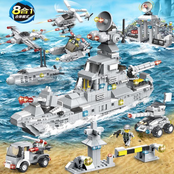 Compatible with LEGO military aircraft carrier small particle building blocks, children’s intelligence, assembling a boy’s toy, distributed wholesale on behalf of others