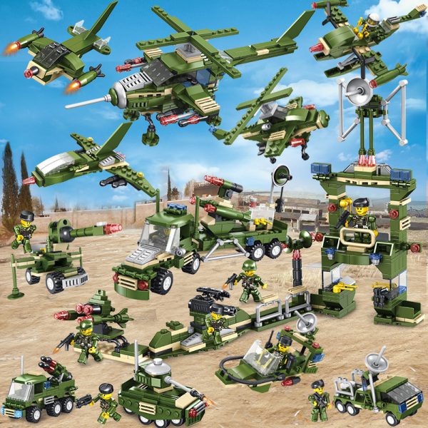 Lego building blocks compatible with military aircraft carrier small particles children’s puzzle power brain assembly plug boys’ toy stall