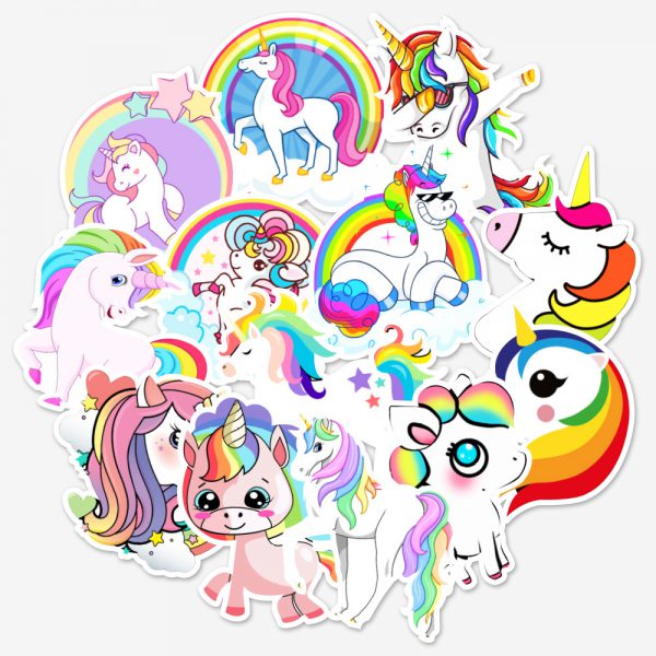 50 Unicorn graffiti stickers luggage compartment water cup computer notebook waterproof stickers wholesale customized