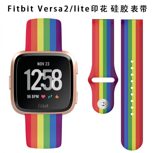 Fitbit versa Lite printed silicone strap versa2 reverse buckle original replacement strap