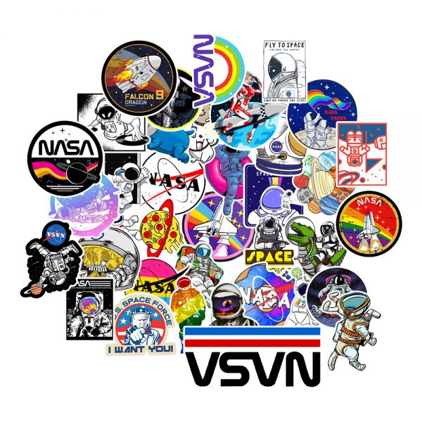 50 astronaut graffiti stickers refrigerator trunk car decoration stickers waterproof wholesale customized