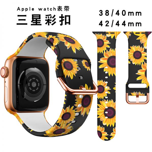 Suitable for Apple watch6 silicone strap Iwatch 5th and 6th generation printing silicone strap 38/42mm