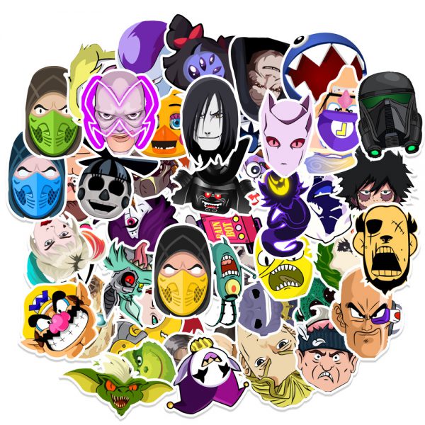 50 villain characters collection suitcase computer skateboard motorcycle helmet decoration sticker waterproof wholesale customization