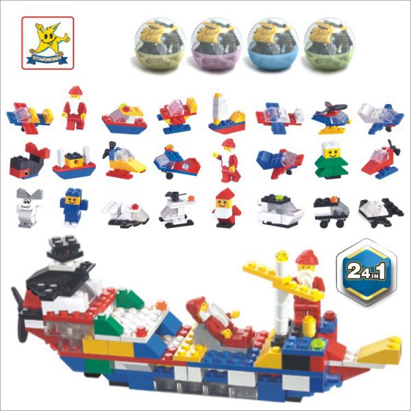 Cross border hot selling compatible Lego building block xingle 24 style three variable combination building block twisted egg sugar gift small toy