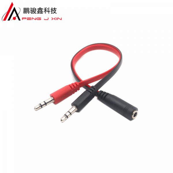 One in two 3.5mm audio mobile phone adapter cable computer 3.5 headphone microphone connector two in one adapter