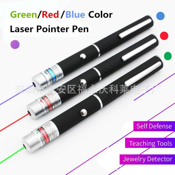 A large number of spot cross-border 5MW single point red green blue purple laser pointer teaching pointer entertainment pen