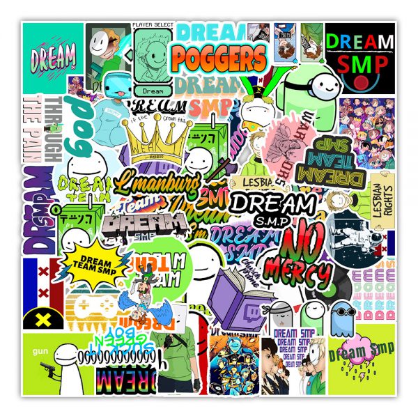 50 pieces of dream SMP game graffiti stickers chassis mobile phone skateboard decorative stickers wholesale customized