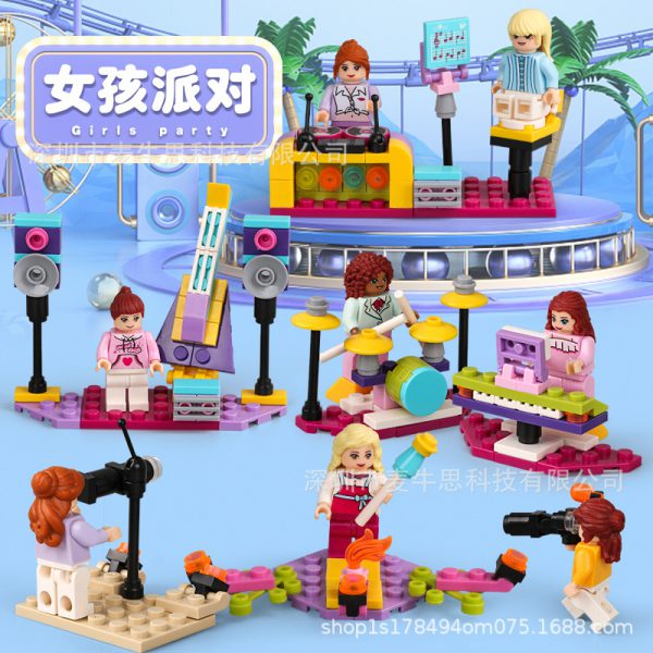 Compatible with LEGO small particle building block Girl Series Music Party children’s puzzle puzzle puzzle Amazon cross border