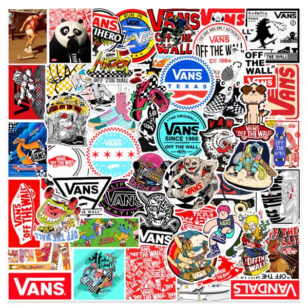 50 chaopai new vans 3 notebook skateboard suitcase water cup graffiti decoration sticker wholesale