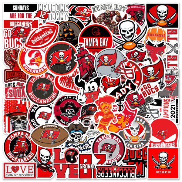 50 Rugby Tampa Bay pirate notebook suitcase graffiti decorative stickers wholesale