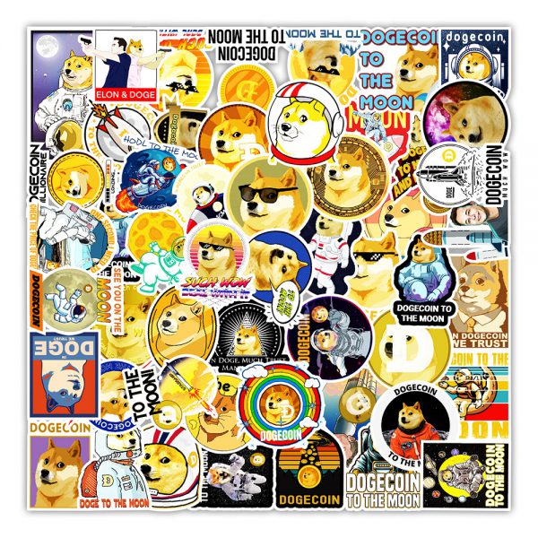 50 Dog Coin graffiti stickers notebook mobile phone kettle decoration stickers wholesale customized