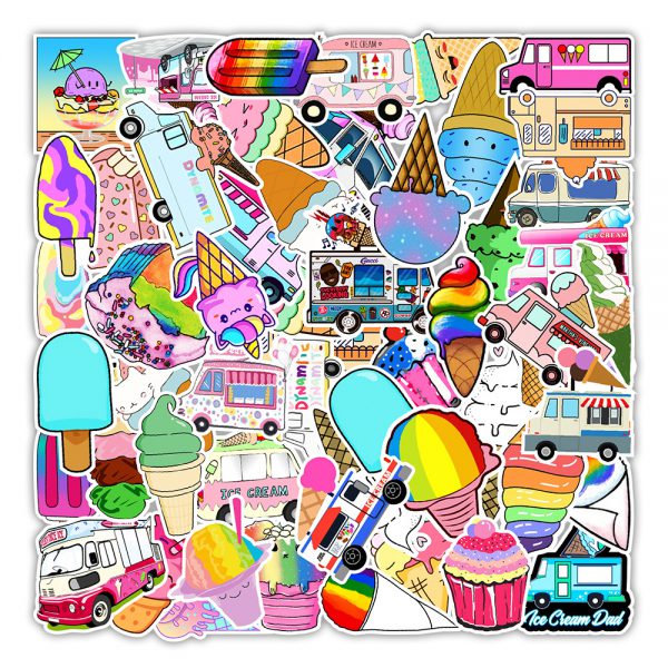 50 ice cream graffiti stickers enjoying summer chassis skateboard car decoration stickers wholesale customized