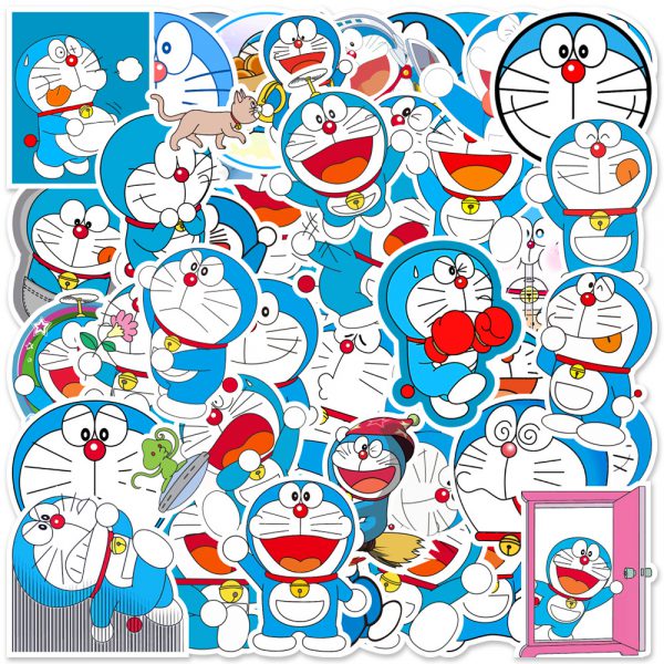 50 cartoon animals Doraemon notebook skateboard suitcase water cup graffiti decoration sticker wholesale