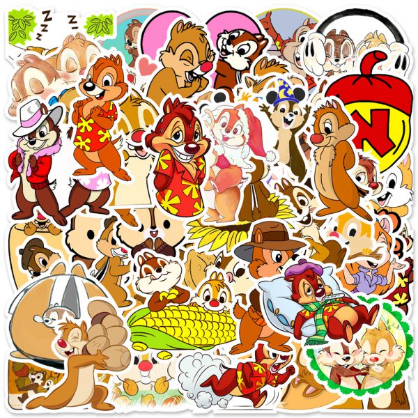 50 cute cartoon Qiqi and titi notebook luggage water cup graffiti decorative stickers wholesale