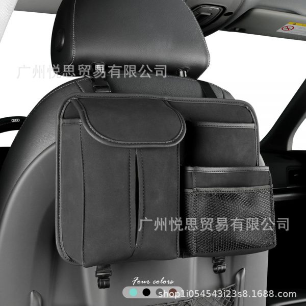 Car seat back storage bag hanging bag car seat back storage bag with hook suede drawer car tissue box