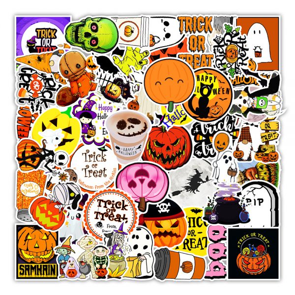 50 new style Halloween graffiti stickers car trunk mobile phone decoration stickers wholesale customized