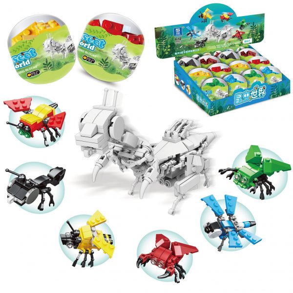 Cross border hot style compatible Lego building blocks, twisted eggs, animals, insects, children’s puzzle toys, boys’ and girls’ kindergarten