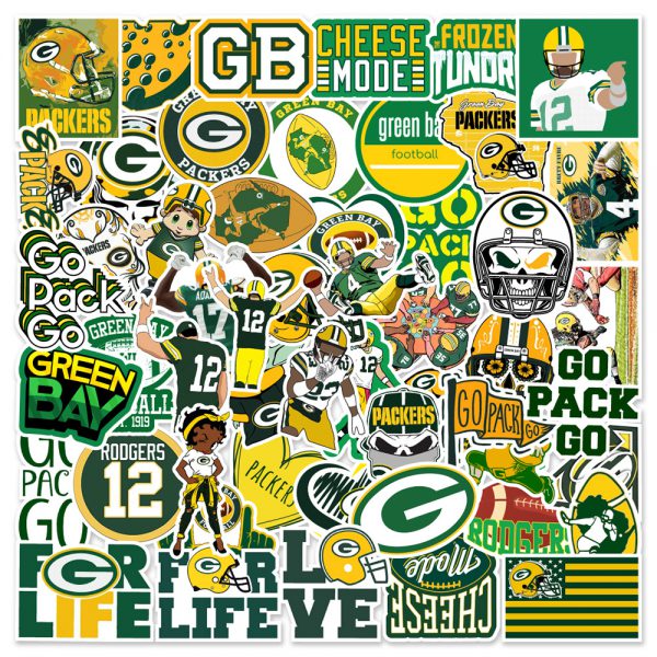 50 pieces of football Green Bay Packer team notebook luggage skateboard graffiti decorative stickers wholesale