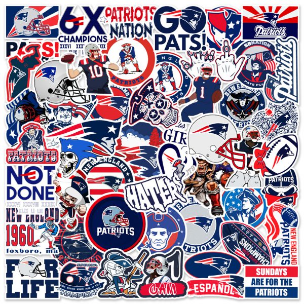 50 Rugby New England notebook skateboard luggage graffiti decorative stickers wholesale