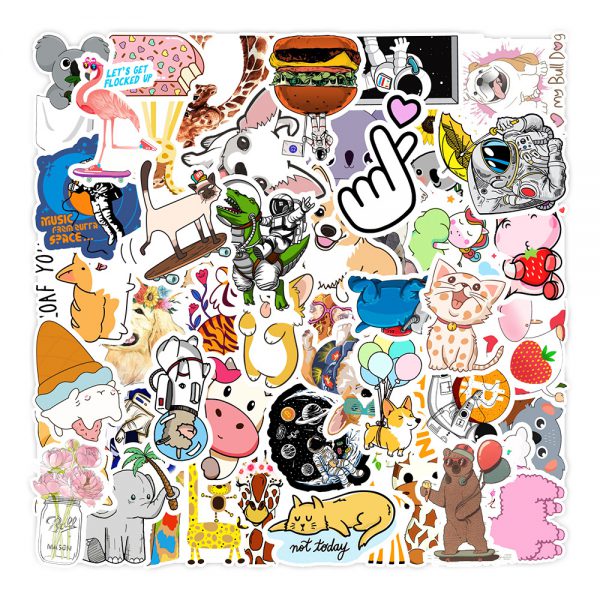 50 cute cartoon Mini style stickers suitcase water cup notebook graffiti decoration stickers wholesale