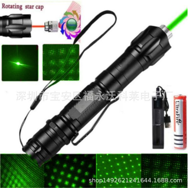 Cross border dedicated for 009 laser flashlight red green blue violet light query field whitening type open trunking