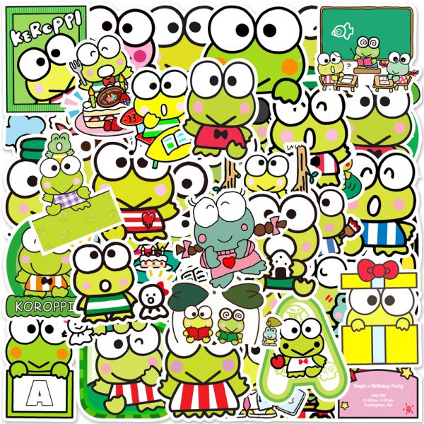 50 cartoon animal coke than frog notebook suitcase water cup graffiti decoration sticker wholesale