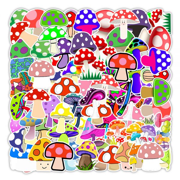 50 mushroom graffiti stickers computer notebook hand account water cup stickers decorative stickers wholesale customized