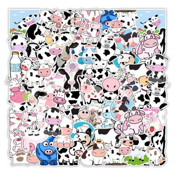 50 cute cattle graffiti stickers balance car helmet kettle computer wall decoration stickers wholesale customized