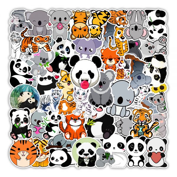 50 panda tiger collection graffiti stickers notebook mobile kettle creative stickers wholesale customized