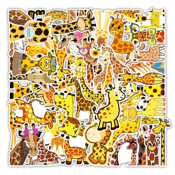 50 pieces of giraffe cartoon stickers luggage compartment computer notebook mobile phone kettle decoration stickers wholesale customized