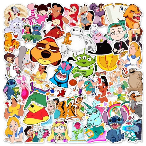 50 pieces of cartoon Disneyland character collection notebook luggage compartment graffiti decoration sticker wholesale