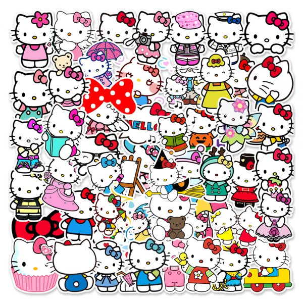 50 cartoon animals Hello Kitty notebook skateboard suitcase graffiti decorative stickers wholesale