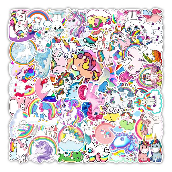 50 new style Unicorn graffiti stickers balance car skateboard computer wall decoration stickers wholesale customized