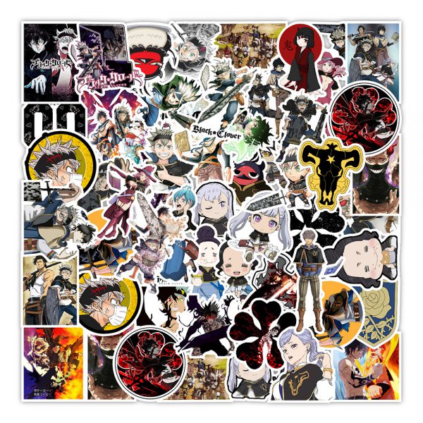 50 black clover graffiti stickers car trunk mobile phone decoration stickers wholesale customized