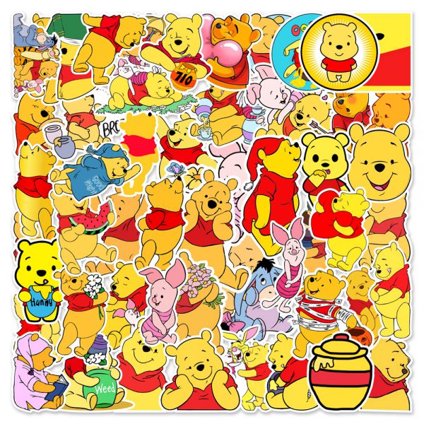 50 cartoon animals Bear notebook skateboard suitcase water cup graffiti decoration sticker wholesale