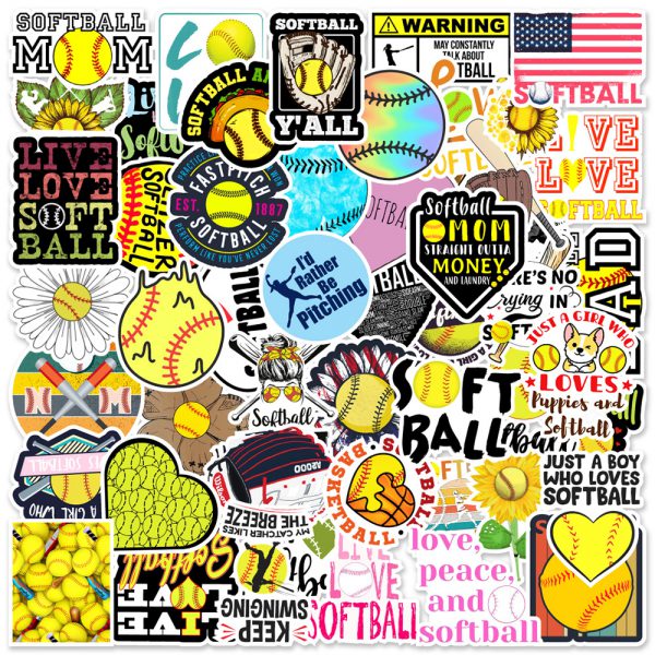 50 sports softball notebooks skateboards suitcases water cups car graffiti decorative stickers wholesale