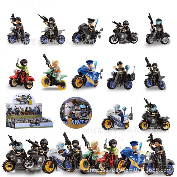 Compatible with LEGO motorcycle Renzai building block 75mm twisted egg Qiqu children’s puzzle assembled toy kindergarten gift