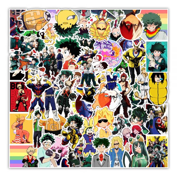 50 new styles my hero college graffiti stickers car trunk refrigerator decoration stickers wholesale customized