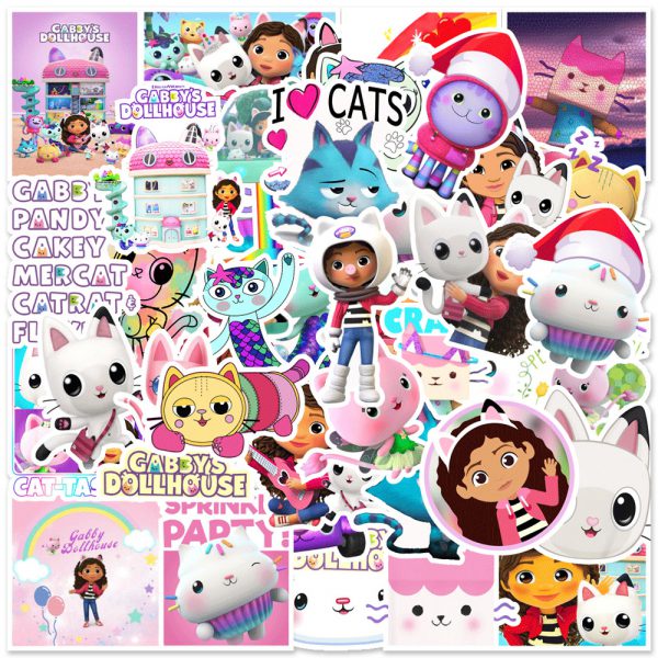 50 cute cartoon notebook skateboard water cup suitcase graffiti decoration small sticker wholesale